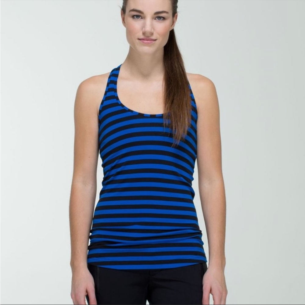 Lululemon Cool Racerback Tank Apex Stripe Baroque Blue